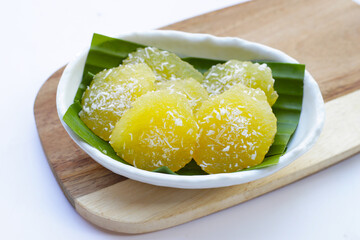 Steamed cassava cake. Thai dessert