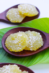 Steamed cassava cake. Thai dessert