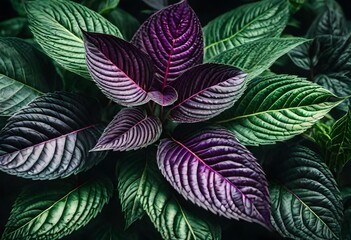 purple and green leaves