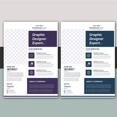 a bundle of 2 templates of a4 flyer template, modern template, in different color, and modern design, perfect for creative professional business, business flyer