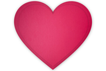 red / pink heart on white background