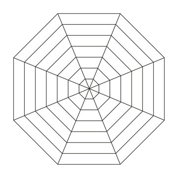 Pentagon and hexagon chart , for 5 point radar or spider diagrams. for visualizing data with structured graph approach. Flat vector illustration isolated on white background.