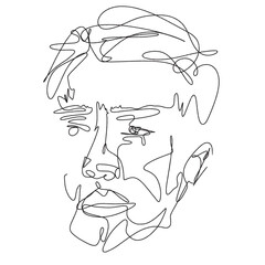 vector hand drawn face drawing illustration