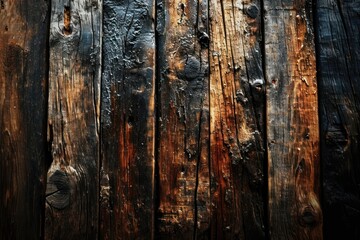 Obraz premium Vertical dark wood background