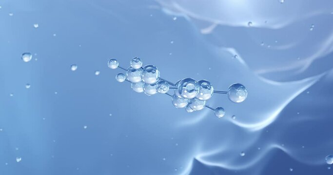 4-Aminobenzoic acid rotating molecular structure, 3d model of molecule, vitamin b10, looped video