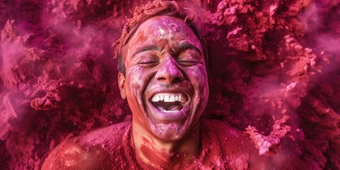Holi's festive fervor envelops the atmosphere, as revelers come together to celebrate in a riot of colors.