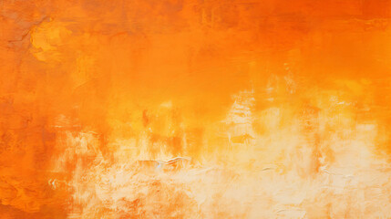 Oil paint strokes on wide canvas textured orange background
