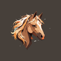 Illustration of a brown horse head.