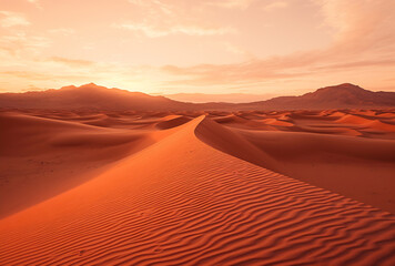 Fototapeta na wymiar Desert landscape with sand dunes and mountains