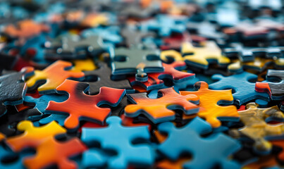 Dropshipping puzzle affiliate marketing pieces fitting together, Generative AI