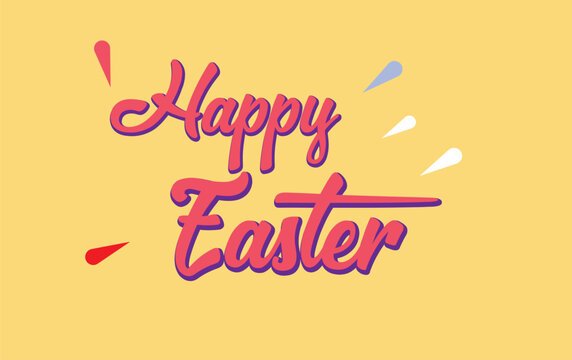 happy easter letter calligraphy banner