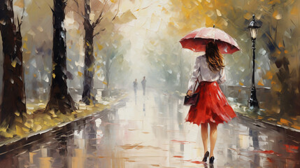 Oil Painting  Rainy Day ..