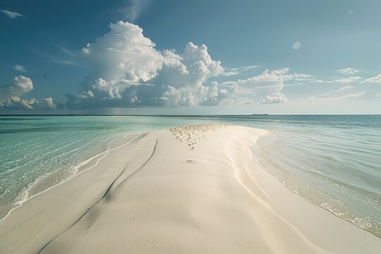 Uninhabited Sandbank on Maldivian Beachfront in Indian Ocean - A Paradise Getaway
