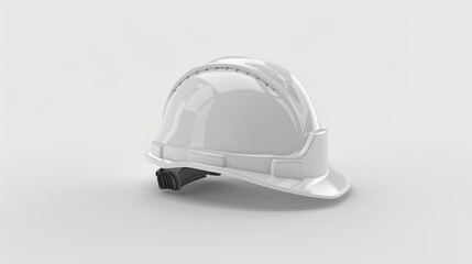White Construction Helmet for Protection in the Construction Industry. 3D Render of Hard Hat Equipment as Single Isolated Object
