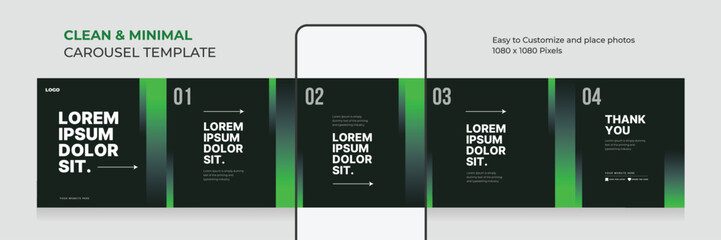 Social media carousel, Editable instagram carousel post, EPS vector illustration © CreativeX