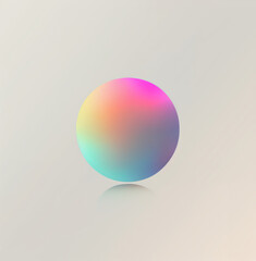 Colorful gradient circle on a light grey background. Minimalistic art background. - 758711154