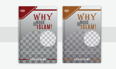 Realistic Islamic book cover design template