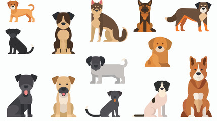 Animal dog flat icon elements flat vector 