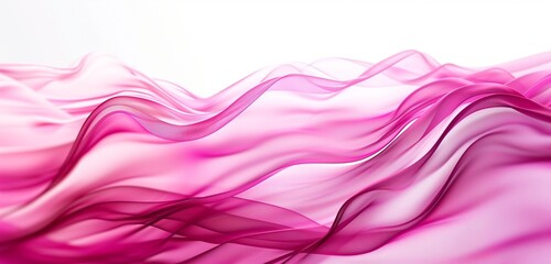 silky ribbions in light and dark pink color over white background, abstract background - Powered by Adobe