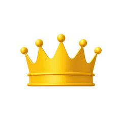 The gold crown a symbol of a king and a queen. A luxury golden crown icon on a transparent background.