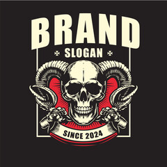Skull Illustrtation Tshirts Design