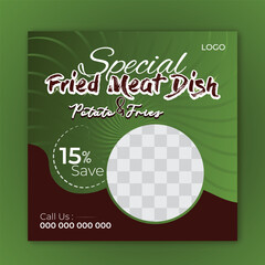 Food social media post and banner post design template