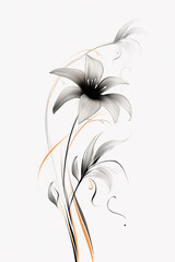 Drawing of a flower on white background