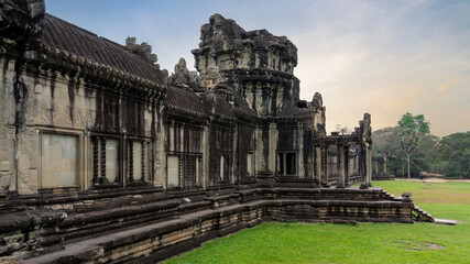 Fototapeta na wymiar Ancient temple complex in honor of the god Vishnu Angkor Wat in Cambodia.