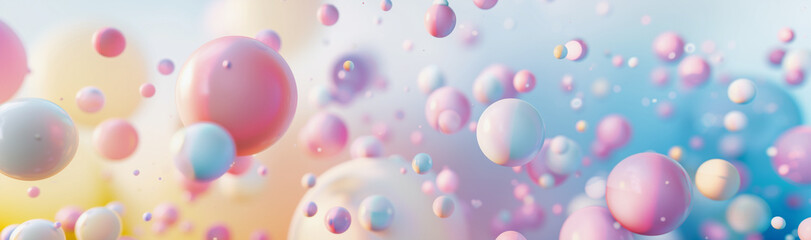 A vibrant array of multicolored spheres and balls appear to float weightlessly