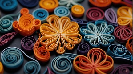 Incredibly beautiful flower arrangement made of colored paper. Quilling.