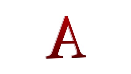 3d A letter logo loopable rotated red color animation white background - Powered by Adobe