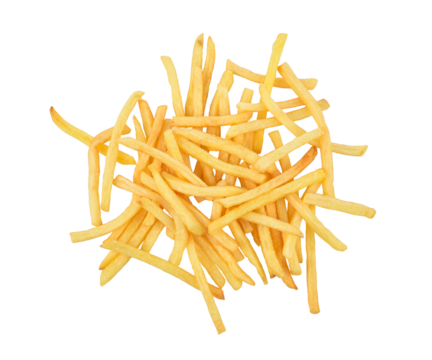 French fries isolated on transparent background. PNG