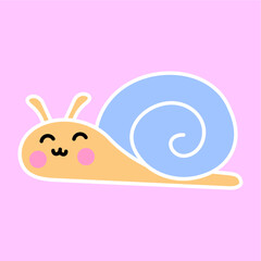 Vector Image Of A Snail In A Lazy Pose With A Background For Children
