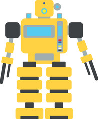 Illustration of Robot Icon in Flat Style. Vector Illustration