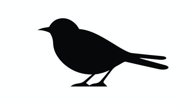 Bird vector black icon on white background flat vector