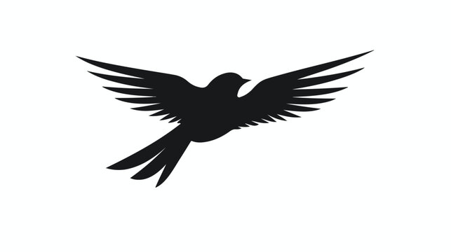 Bird vector black icon on white background flat vector