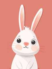 Fototapeta premium Cute Easter Rabbit Cartoon for Greeting Cards