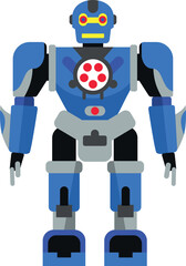 Illustration of Robot Icon in Flat Style. Vector Illustration