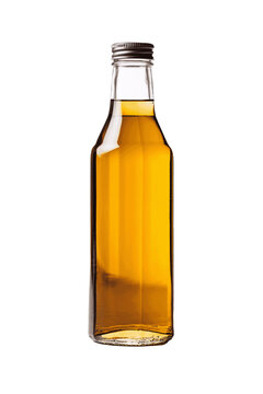 Transparent  Bottle Filled with Fizzy Drink, Isolated on White Background
