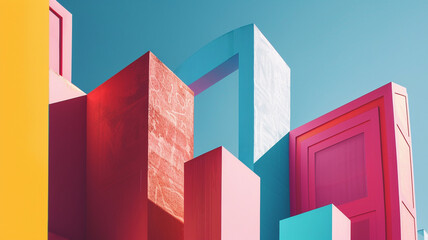 Abstract colourful minimalist architecture
