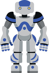 Illustration of Robot Icon in Flat Style. Vector Illustration