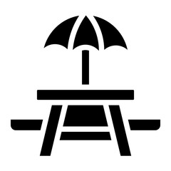 picnic table with umbrella glyph