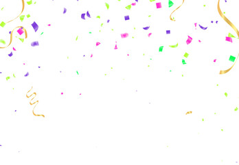 Golden confetti isolated. Festive background. Vector illustration