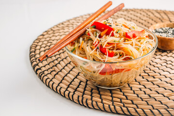 Glass noodles Funchoza salad.