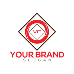 Modern letter VO alphabet logo design with creative square symbol