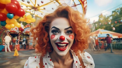  joyful clown woman.