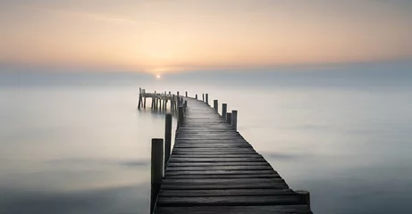 Zelfklevend Fotobehang pier in the morning © Nuan