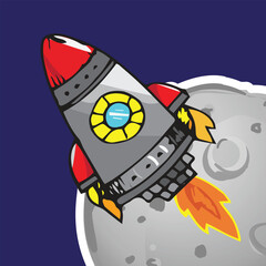 rocket cartoon clip art vector