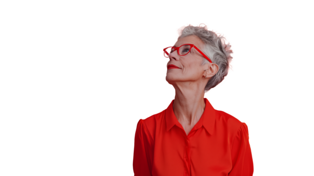 Mature woman isolated on transparent background