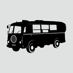 Bus vector silhouette vehicle, transport